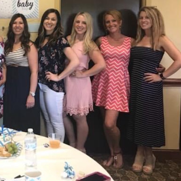 Mono B Navy & White Stretch Maxi Skirt Size Small - Picture 7 of 7